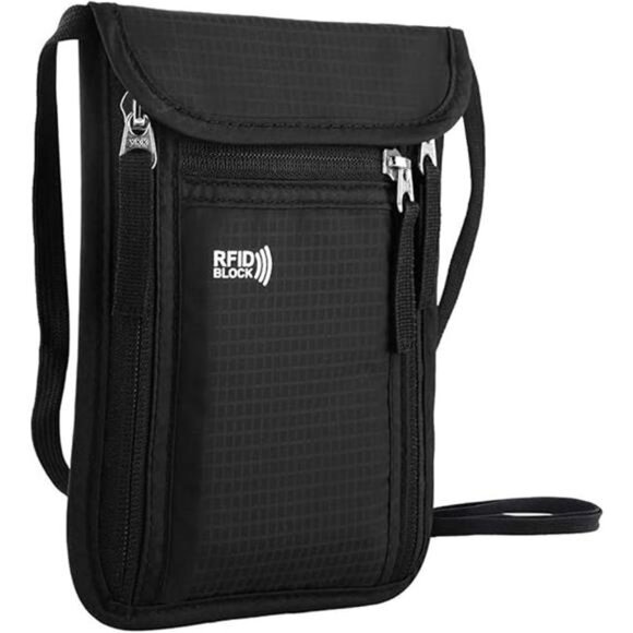 Travel Pouch Neck Wallet Family Passport Holder Organizer Case with RFID - Picture 7 of 7